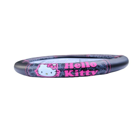 Hello Kitty Pink Black Steering Wheel Cover Universal Fit 14.5in - 15in - Picture 2 of 2